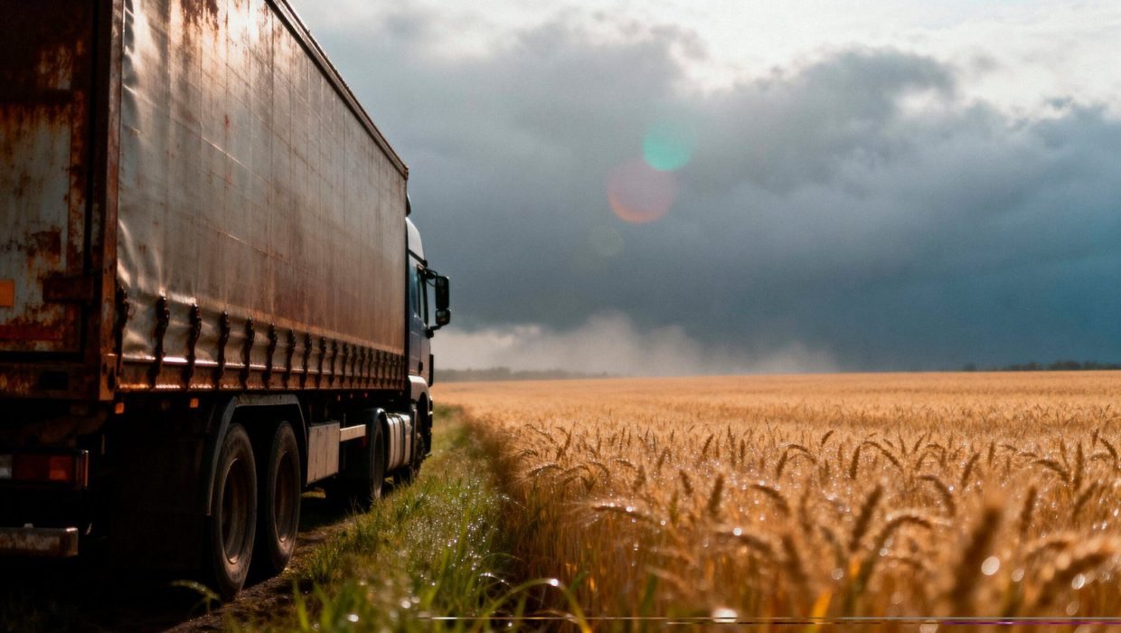 truck-by-golden-wheat-field-stormy-sky